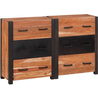 vidaXL Sideboard 3 pcs Brown 110 x 30 x 75 cm Solid Acacia Wood
