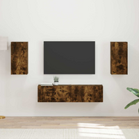 vidaXL TV Cabinet Set 4 pcs Smoked Oak Engineered Wood
