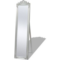 vidaXL Free-Standing Mirror Baroque Style 160x40 cm Silver
