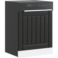 vidaXL Dishwasher Panel Lucca Black Engineered Wood