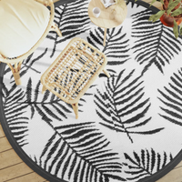 vidaXL Outdoor Carpet ARAKIL White and Black Ø200 cm PP