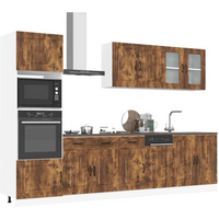 vidaXL 7 Piece Kitchen Cabinet Set Kalmar Smoked Oak Engineered Wood