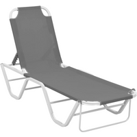vidaXL Sun Lounger Aluminium and Textilene Black