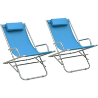 vidaXL Rocking Chairs 2 pcs Steel Blue