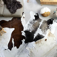 vidaXL Real Cowhide Rug Black and White 180x220 cm