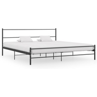 284688 vidaXL Bed Frame without Mattress Black Metal 180x200 cm Super King