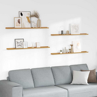 vidaXL Wall Shelf 4 pcs Beige 115 x 9 x 3 cm Engineered Wood