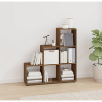 vidaXL Staircase Bookcase Brown Oak 107 cm Engineered Wood