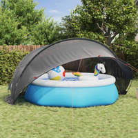 vidaXL Pool Dome Folding Manual Black 430 x 430 x 210 cm
