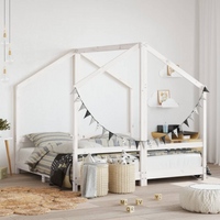 vidaXL Kids Bed Frame White 2x(80x160) cm Solid Wood Pine