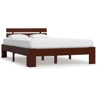 vidaXL Bed Frame without Mattress Dark Brown Solid Pine Wood 140x200 cm