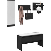 vidaXL 4 Piece Hallway Furniture Set Black Engineered Wood
