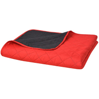 vidaXL Double-sided Quilted Bedspread Red and Black 170x210 cm
