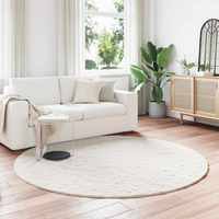 vidaXL Anti-Slip Faux Rabbit Fur Rug Olite Cream Ø 200 cm Polyester