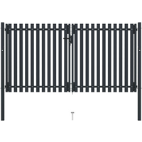 vidaXL Double Door Fence Gate Steel 300x175 cm Anthracite