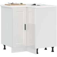 vidaXL Kitchen Corner Base Cabinet Porto High Gloss White Engineered Wood