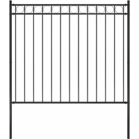 vidaXL Garden Fence Steel 1.7x1.5 m Black
