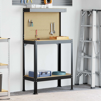 vidaXL Workbench Black 81 x 41 x 145 cm Engineered Wood and Metal