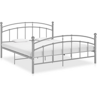 vidaXL Bed Frame without Mattress Grey Metal 180x200 cm Super King