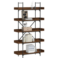 vidaXL Bookcase 5-Tier Brown Oak 100x33x180.5 cm Engineered Wood