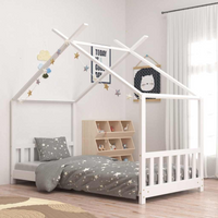 vidaXL Kids Bed Frame White Solid Pine Wood 70x140 cm