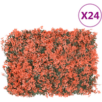vidaXL Artificial Maple Leaf Fence 24 pcs Light Red 40x60 cm