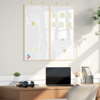 vidaXL Bulletin Board Folding White 80 x 80 x 1.4 cm Solid pine wood