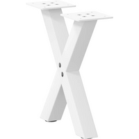 vidaXL Coffee Table Legs X-Shaped 2 pcs White 30x(30-31) cm Steel