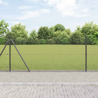 vidaXL Fence Post Grey 50 x 0.8 m (12 x 12 mm mesh) Steel and PVC