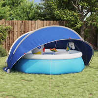 vidaXL Pool Dome Folding Manual Blue 336 x 322 x 160 cm