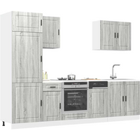 vidaXL 7 Piece Kitchen Cabinet Set Porto Grey Sonoma Engineered Wood