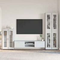 vidaXL TV Cabinet Set with Drawer FLORIN White Engineered Wood