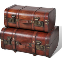 vidaXL Wooden Treasure Chest 2 pcs Vintage Brown