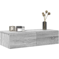 vidaXL Wall Shelf with Drawers Grey Sonoma 60x26.5x15 cm Engineered Wood