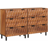 vidaXL Sideboard 2 pcs Acacia Brown Finish 60 x 33 x 75 cm