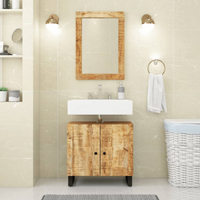 vidaXL Mirror 70x50 cm Solid Wood Mango and Glass