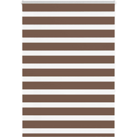 vidaXL Zebra Blind Brown 115x150 cm Fabric Width 110.9 cm Polyester