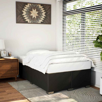 vidaXL Bed Frame without Mattress Black Double Faux Leather