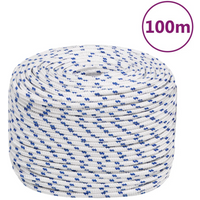 vidaXL Boat Rope White 10 mm 100 m Polypropylene