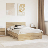 vidaXL Bed Frame Sonoma Oak 160 x 200 cm Engineered Wood
