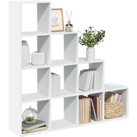 vidaXL Room Divider Bookcase 4-Tier White 131.5x29x131.5 cm Engineered Wood