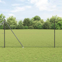 vidaXL Fence Post Grey 10 x 1.6 m (13 mm mesh) Steel and PVC