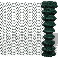 vidaXL Chain Link Fence Steel 1,5x25 m Green