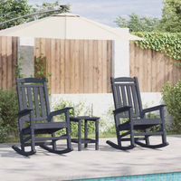 vidaXL Rocking Chair 2 pcs Navy 92 x 70 x 108 cm Polyethylene