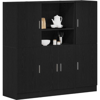 vidaXL 3 Piece Kitchen Cabinet Set Black Engineered Wood