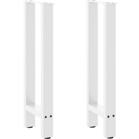 vidaXL Console Table Legs White 2 pcs 28x(72-73) cm Steel