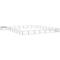 vidaXL 32-Panel Dog Playpen Black 100x50 cm Powder-coated Steel