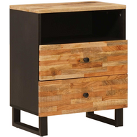 vidaXL Bed cabinet with Drawer Brown 50 x 33 x 62 cm Solid Mango Wood