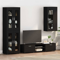 vidaXL Wooden Cabinet Black 50 x 29 x 100 cm Engineered Wood