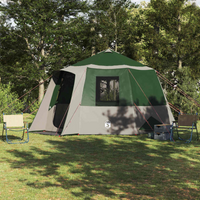 vidaXL Cabin Tent 12-Person Green and White 405 x 405 x 273 cm